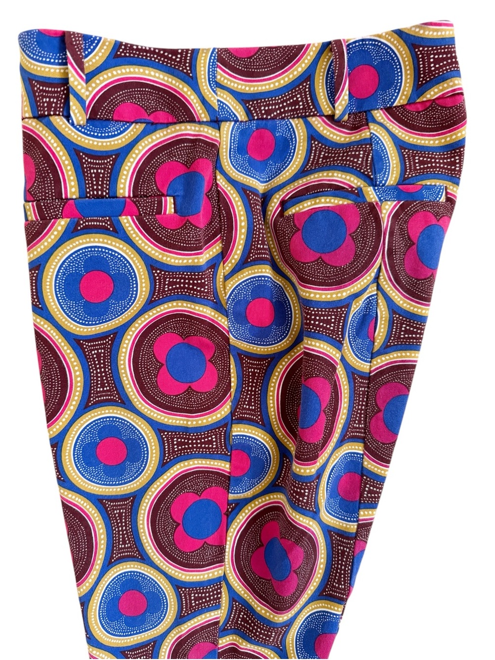 ANTHROPOLOGIE The Essential Slim Cropped Trouser in Geometric Poppy Print - Picture 9 of 15